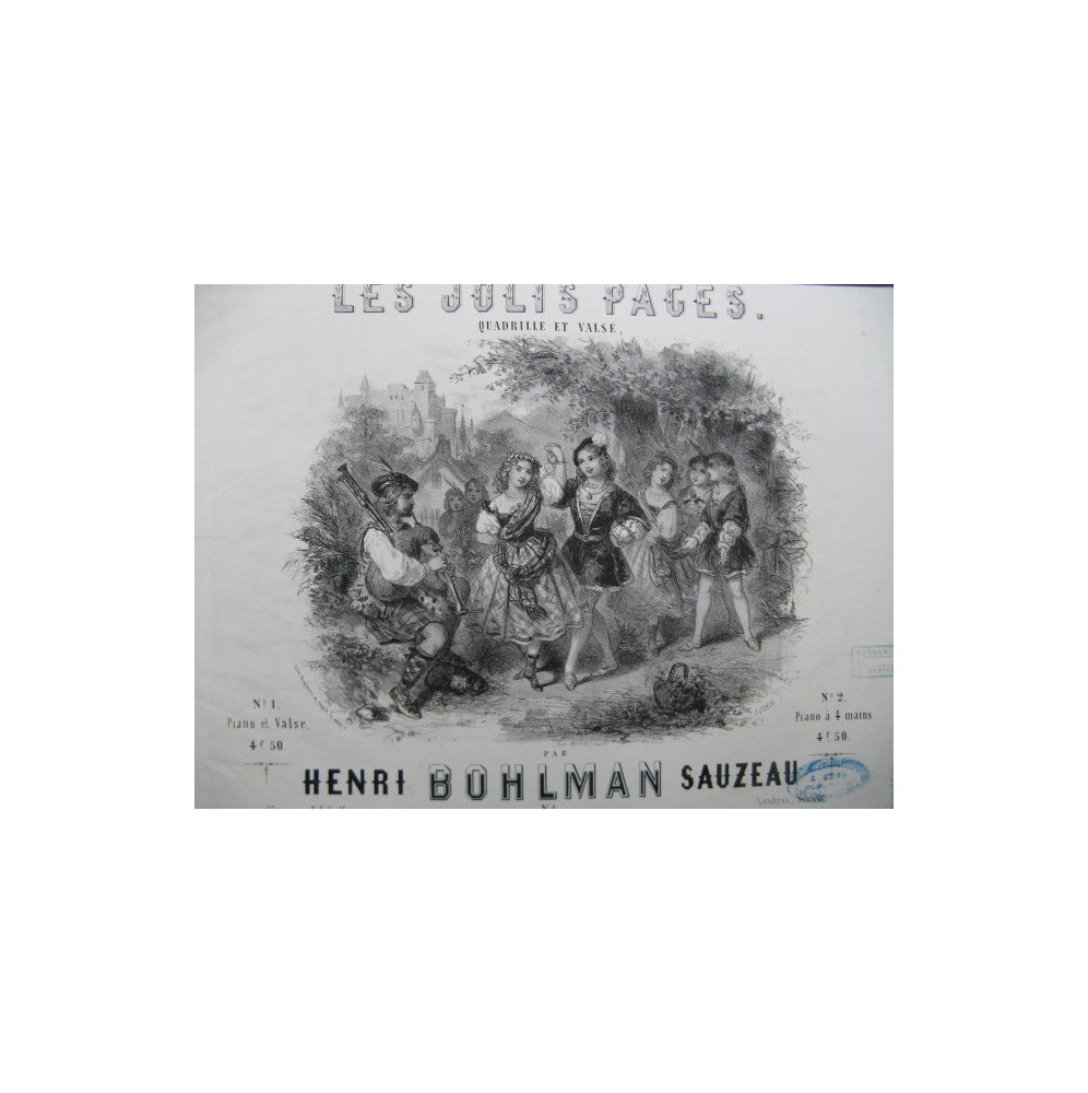 BOHLMAN SAUZEAU Henri Les Jolis Pages Piano ca1850
