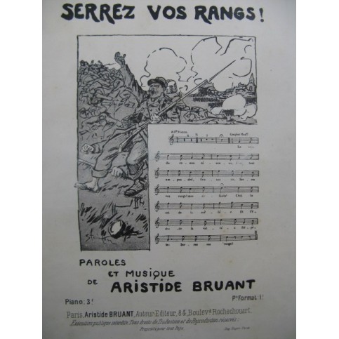 BRUANT Aristide Serrez Vos Rangs Chant Piano