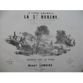 JULLIEN La St Hubert Quadrille Piano 4 mains ca1850