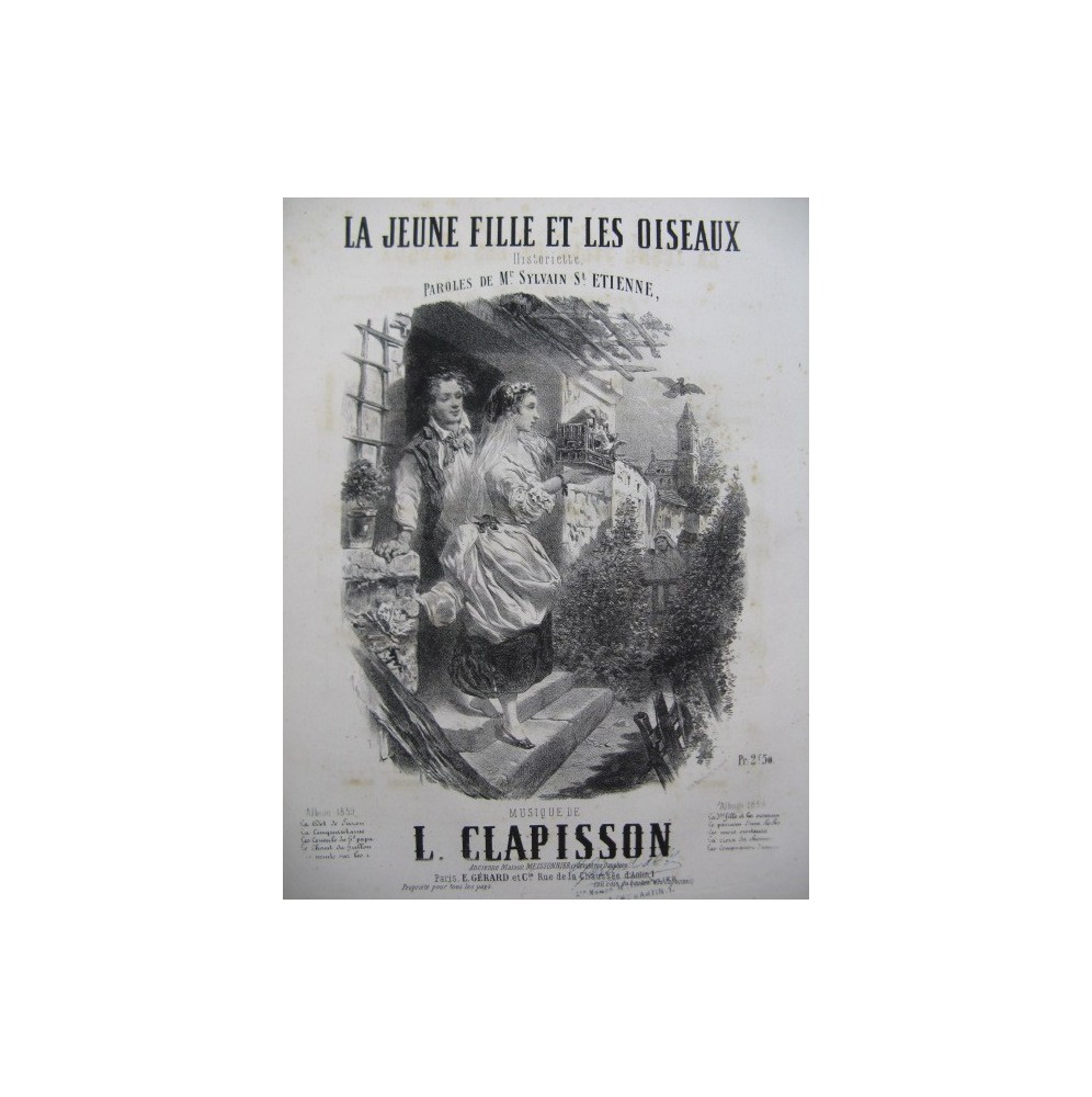 CLAPISSON Louis La Jeune Fille et les Oiseaux Nanteuil Chant Piano 1859