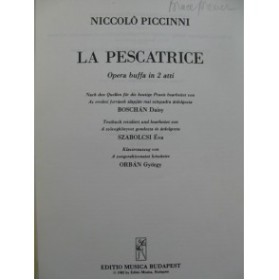 PICCINNI Niccolo La Pescatrice Opéra Chant Piano 1982