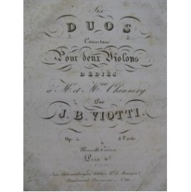 VIOTTI J. B. Six Duos op 5 2e Partie deux Violons ca1830
