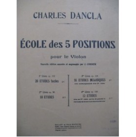 DANCLA Charles Ecole des 5 positions 1er Livre Violon