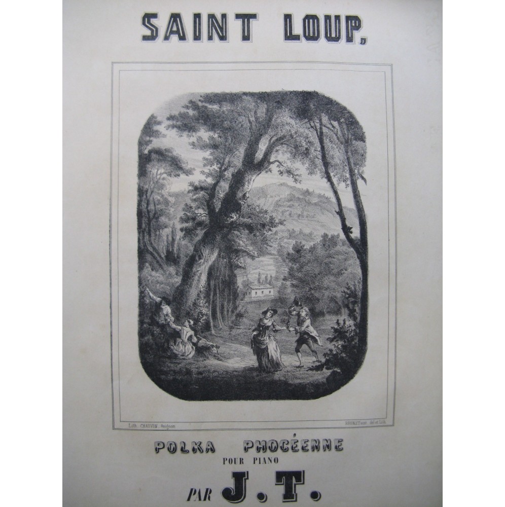 J. T. Saint Loup Polka Phocéenne Piano 4 mains XIXe