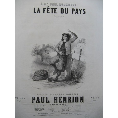 HENRION Paul La Fête du Pays Chant Piano 1849