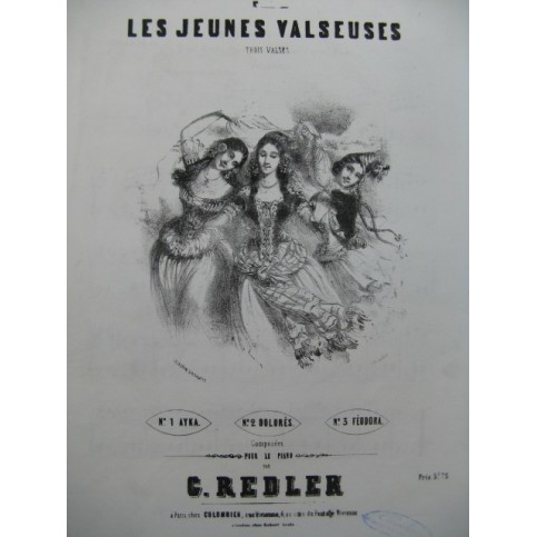 REDLER G. Les Jeunes Valseuses No 3 Piano ca1850