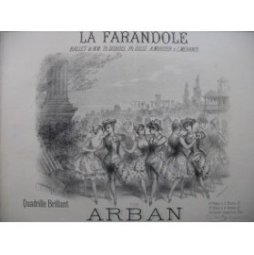 ARBAN La Farandole Quadrille Piano ca1880