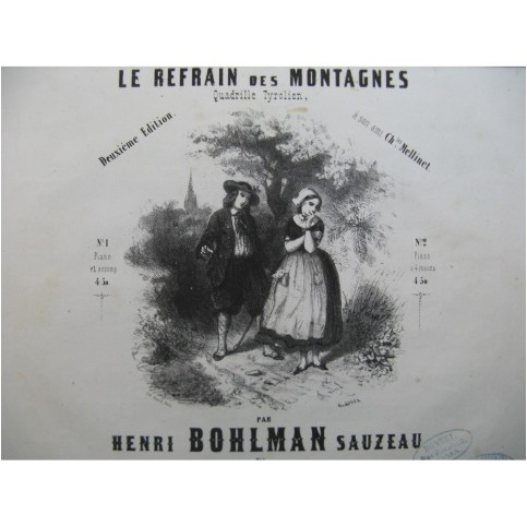 BOHLMAN SAUZEAU Henri Le Refrain des Montagnes Piano ca1844
