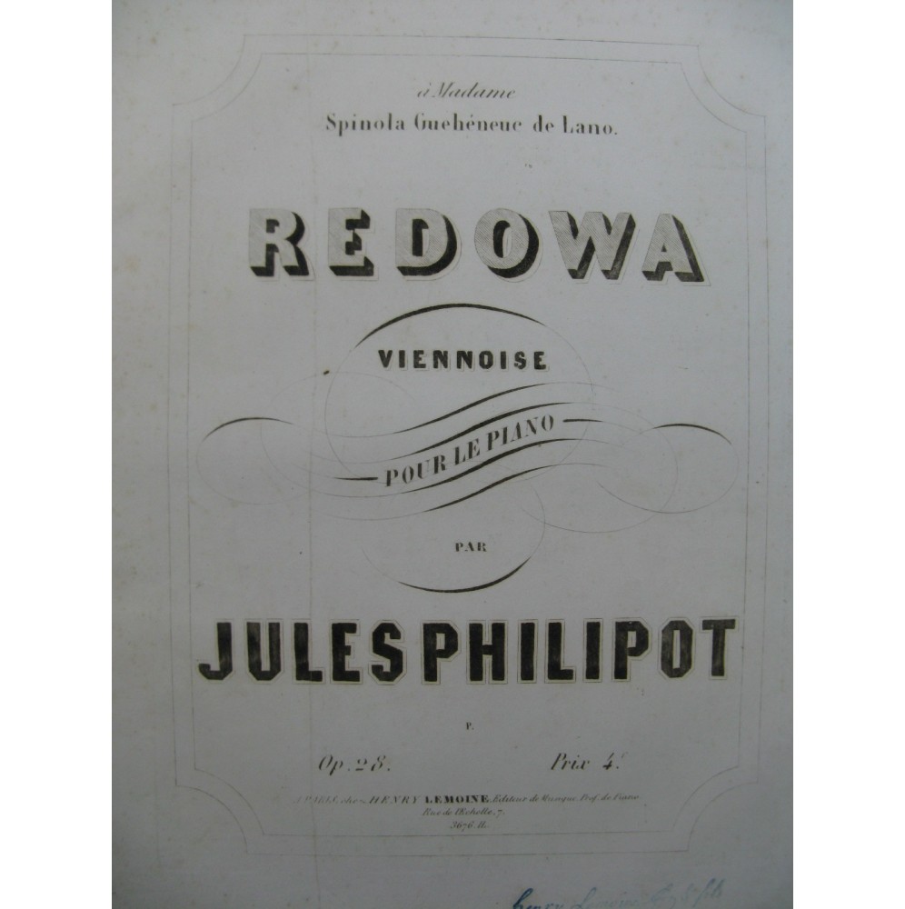 PHILIPOT Jules Redowa Viennoise Piano ca1850