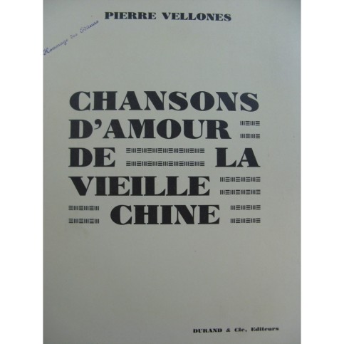 VELLONES Pierre Le Gué Chant Piano 1931