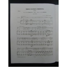 HENRION Paul Trois Soldats Bretons Chant Piano 1847