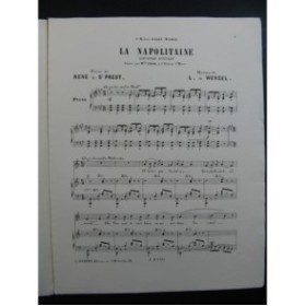 DE WENZEL Leopold La Napolitaine Chant Piano XIXe