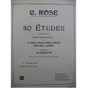 ROSE Cyrille 40 Etudes 2e Livre Clarinette seule 1946