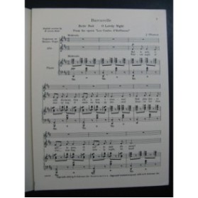 OFFENBACH Jacques Barcarolle Chant Piano 1936