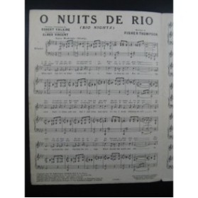 THOMPSON Fisher O Nuits de Rio Piano Chant 1928