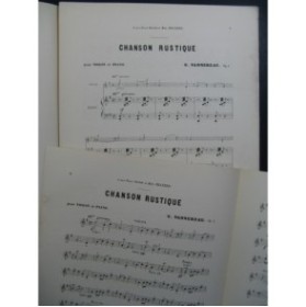 VANNEREAU G. Chanson Rustique Violon Piano 1890