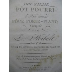 STEIBELT Daniel Douzième Pot Pourri Piano ca1800