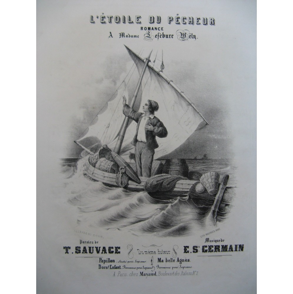 GERMAIN E. S. L'Etoile du Pêcheur Chant Piano ca1840