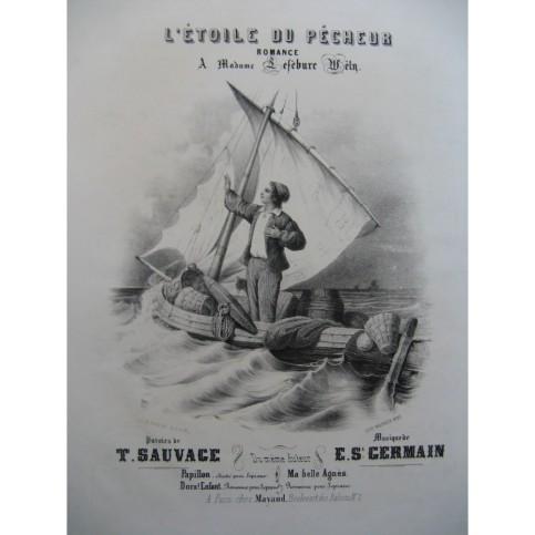 GERMAIN E. S. L'Etoile du Pêcheur Chant Piano ca1840