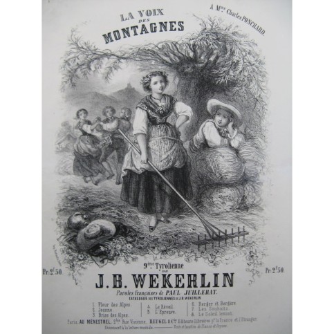 WEKERLIN J. B. La Voix des Montagnes Chant Piano ca1850