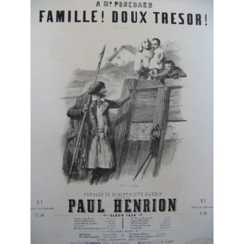 HENRION Paul Famille Doux Trésor Chant Piano 1850