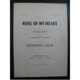 LÖHR Hermann Rose of my Heart Chant Piano 1912