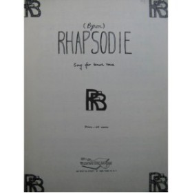 FAIRFAX BIRCH Robert Rhapsodie Chant Piano 1959