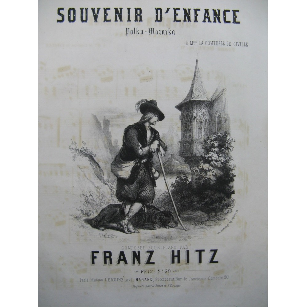 HITZ Franz Souvenir d'Enfance Piano XIXe siècle