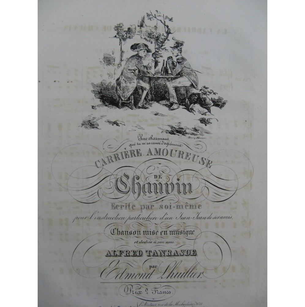 LHUILLIER Edmond La Carrière Amoureuse de Chauvin Chant Piano ca1830