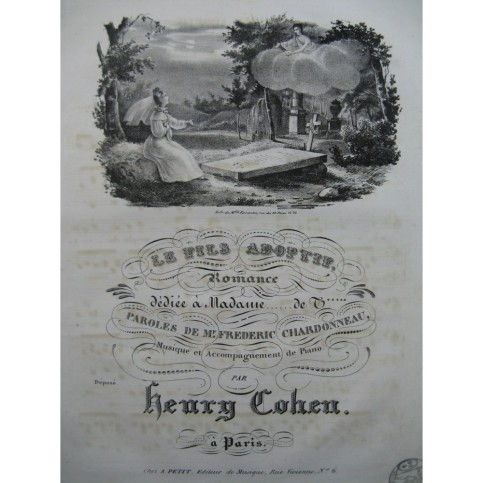 COHEN Henry Le Fils Adoptif Chant Piano ca1830
