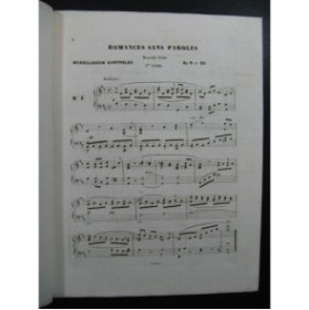 MENDELSSOHN 12 Romances op 9 et 19 Piano ca1852
