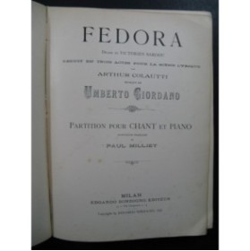 GIORDANO Umberto Fedora Opéra Chant Piano 1902