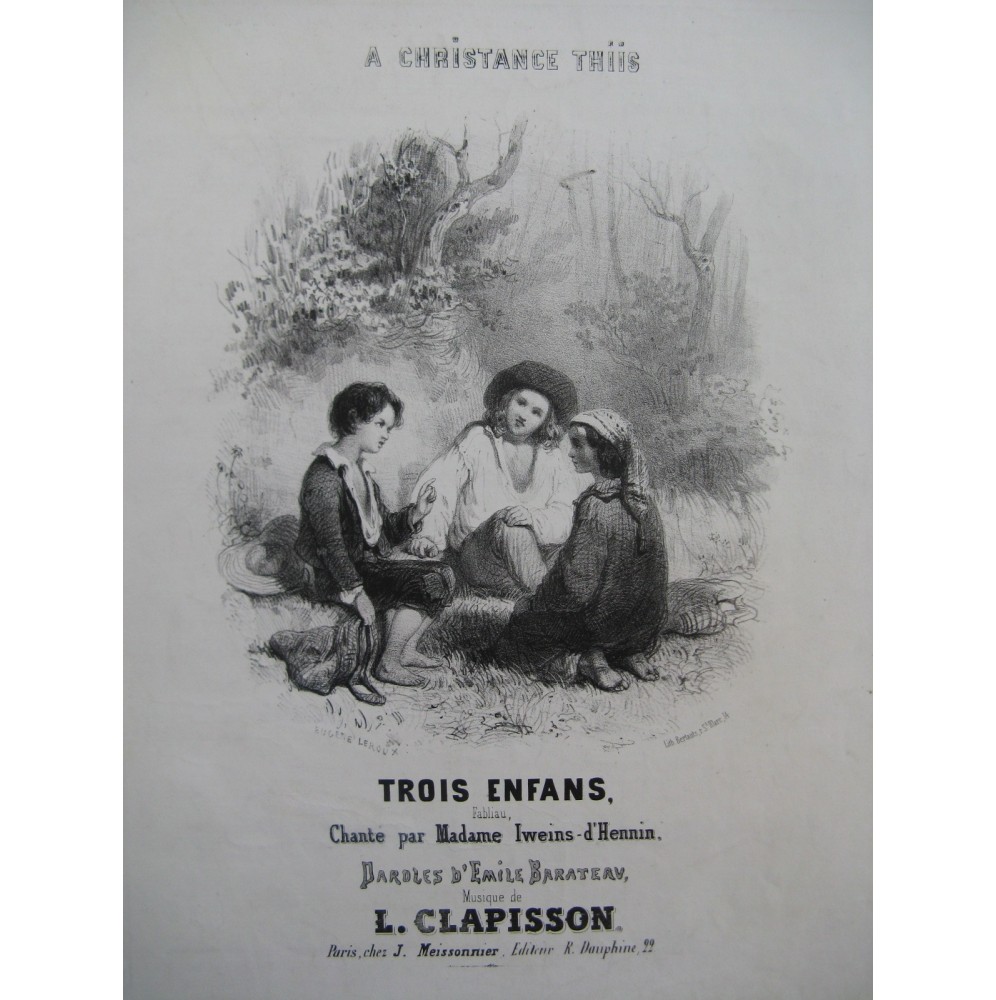 CLAPISSON Louis Trois enfants Chant Piano ca1840