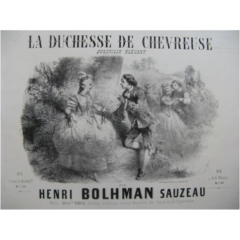BOHLMAN SAUZEAU Henri La Duchesse de Chevreuse Piano ca1850
