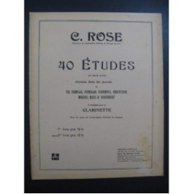 ROSE Cyrille 40 Etudes 2e Livre Clarinette 1946