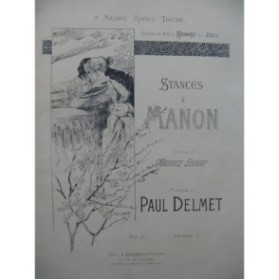DELMET Paul Stances à Manon Chant Piano 1932