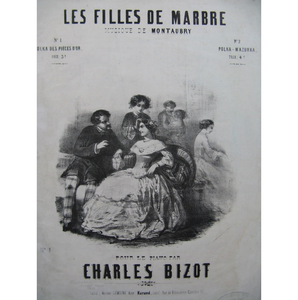 BIZOT Charles Les Filles de Marbre Piano XIXe siècle