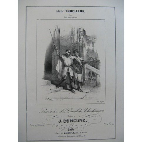 CONCONE Joseph Les Templiers Chant Piano ca1845