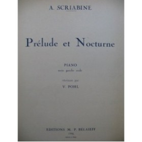 SCRIABINE Alexandre Prélude et Nocturne Piano 1946