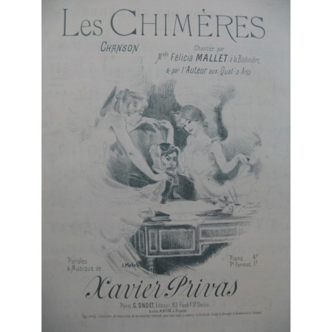 PRIVAS Xavier Les Chimères Chanson Piano