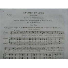 ROMAGNESI Antoine Encore un Jour Chant Piano ou Harpe ca1830