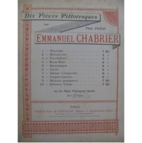 CHABRIER Emmanuel Pièces Pittoresques Piano ca1890