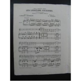 POURNY Charles Les Locutions Vicieuses Chant Piano XIXe siècle