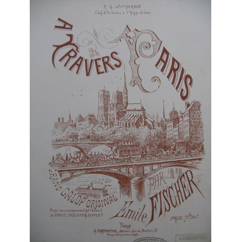 FISCHER Emile A Travers Paris Piano