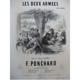 PONCHARD F. Les Deux Armées Chant Piano ca1850