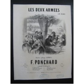 PONCHARD F. Les Deux Armées Chant Piano ca1850