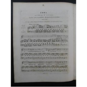 AUBER D. F. E. Emma No 2 Chant Piano ou Harpe ca1821