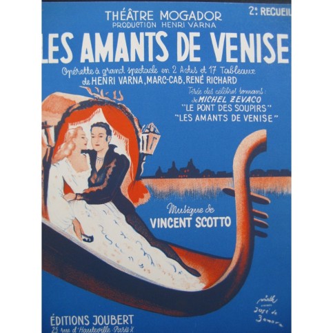SCOTTO Vincent Les Amants de Venise Opérette Chant Piano 1953