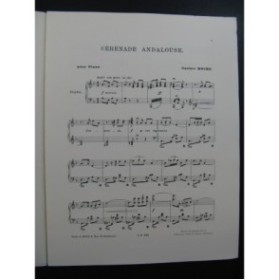 ROCHE Gustave Sérénade Andalouse Piano 1896