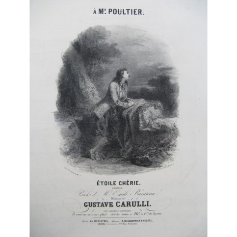 CARULLI Gustave Etoile Chérie Chant Piano ca1840